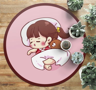 Sleeping Anime Girl kids vinyl carpet - TenStickers