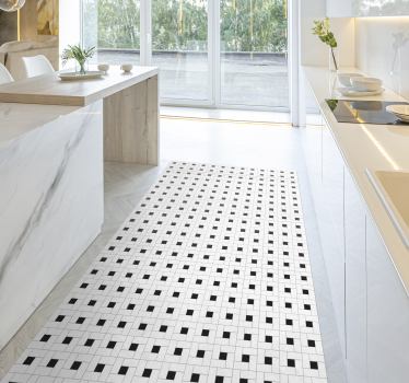 Small squares tile kitchen vinyl rug - TenStickers