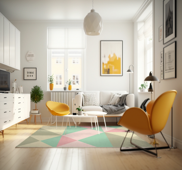 soft colors geometric vinyl carpet - TenStickers