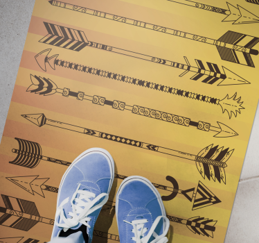 Southwest sunset stripes vinyl rug - TenStickers