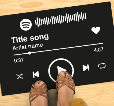 Spotify text personalised vinyl rug - TenStickers