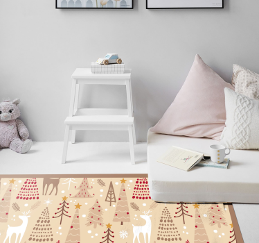 Stag Christmas Pattern animal mat - TenStickers
