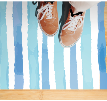 Striped blue tones stripes rug - TenStickers