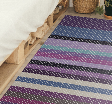 Striped Colorful Lines bedroom vinyl rug - TenStickers
