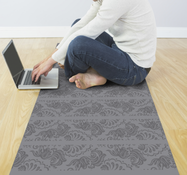 Subtle ornament gray vinyl carpet - TenStickers