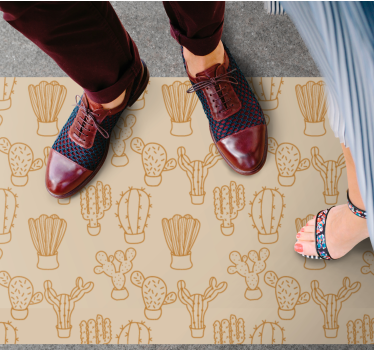 Sun faded cactus pattern flower rug - TenStickers