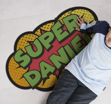 Super Power personalised vinyl rug - TenStickers