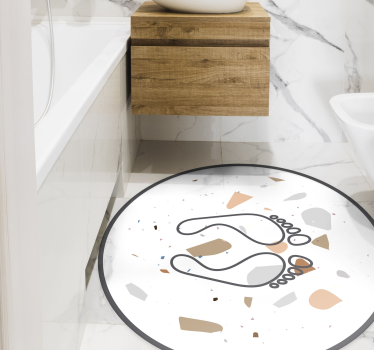 terrazzo footprints bathroom vinyl flooring - TenStickers