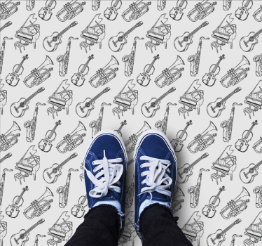 Textured vinyl rug musical instruments collection - TenStickers