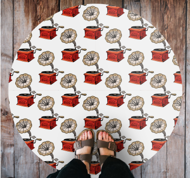 Textured vinyl rug retro music boxes - TenStickers