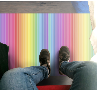 Thin rainbow stripes rug - TenStickers