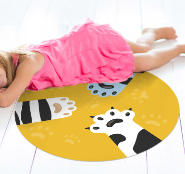 Three cat paws animal mat - TenStickers