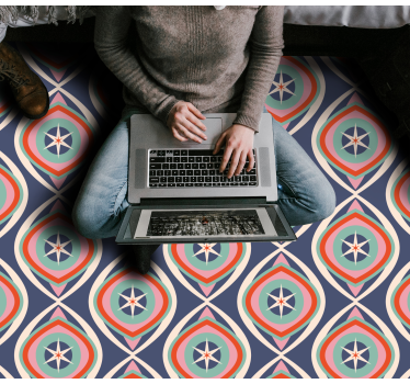 Tile effect 70 pattern retro rug - TenStickers