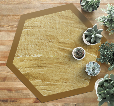 Hexagonal grain texture wood vinyl rug - TenStickers