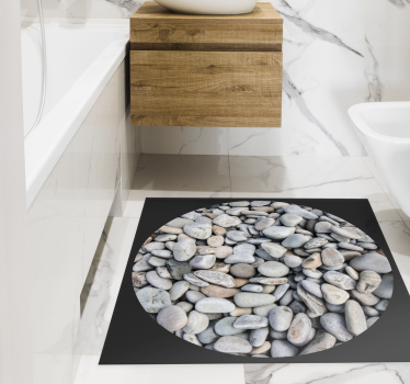 Tiny stones bathroom vinyl flooring - TenStickers