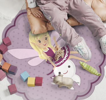 Tooth fairy with tooth happy kids vinyl carpet - TenStickers