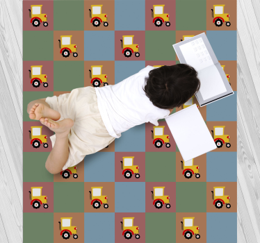 Tractor Pattern vinyl rug - TenStickers