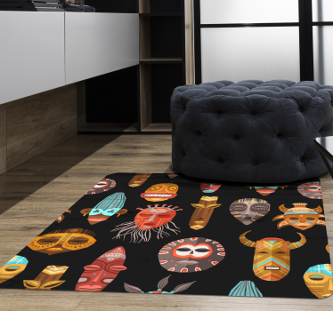 Tribal masks ethnic vinyl carpet - TenStickers