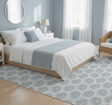 Tropical blue hamptons pattern bedroom vinyl rug - TenStickers