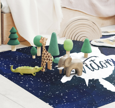 Turtle in the galaxy with name vinyl rug with name - TenStickers