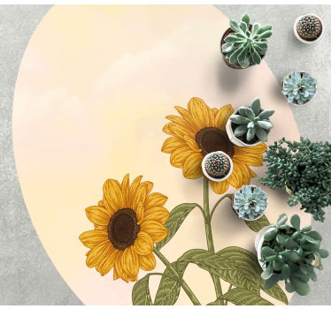 Two sunflowers in one flower rug - TenStickers