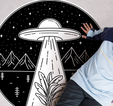 UFO in the night teenage rugs for bedrooms - TenStickers