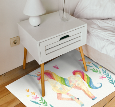 unicorn horse with beautiful hair animal mat - TenStickers