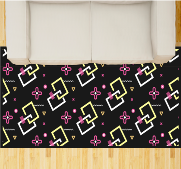 Vaporwave squares pattern retro rug - TenStickers