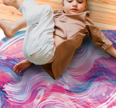 Vinyl rug vibrant abstract curves - TenStickers