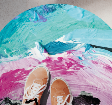 Vibrant abstract twirl vinyl rug - TenStickers