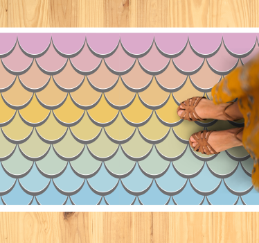 Vinyl rug with vibrant scales design - TenStickers