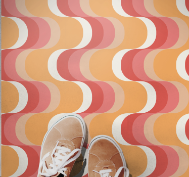 Vibrant wave motif vintage vinyl rug - TenStickers