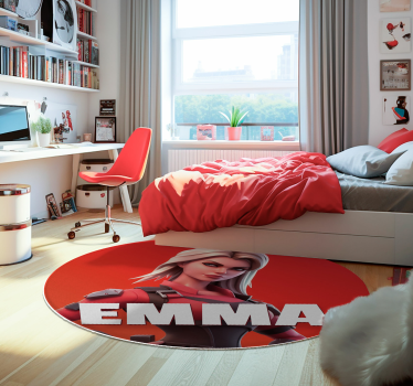 Custom videogame female character bedroom rug - TenStickers