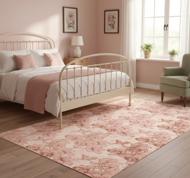 Vintage 3d flowers bedroom vinyl rug - TenStickers