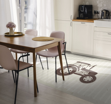 Vintage farm tractor retro vinyl rug - TenStickers