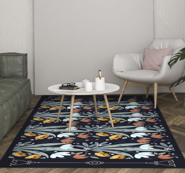 vintage flowers flower rug - TenStickers