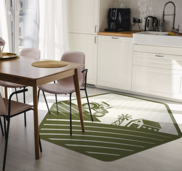Vintage tractor and wind mill retro rug - TenStickers