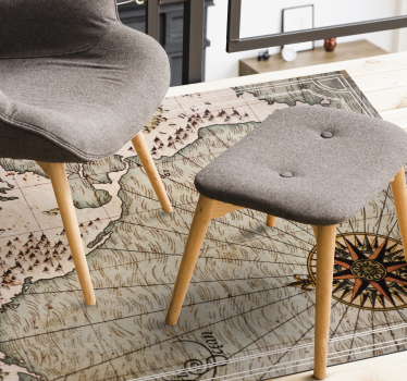 Vintage world map retro rug - TenStickers