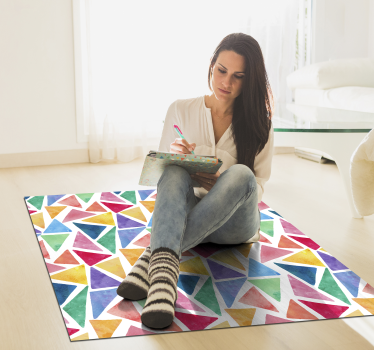 mosaic triangles pastel vinyl carpet - TenStickers