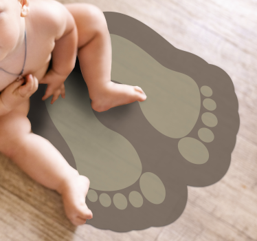 vinyl rug bathroom footprints contemporary rugs - TenStickers