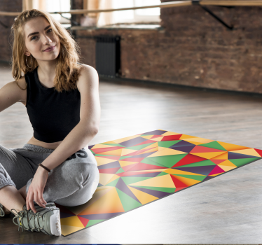 Vinyl rug colorful triangle style modern - TenStickers