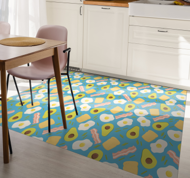 Vinyl rug kitchen avocado and egg contemporary rugs - TenStickers