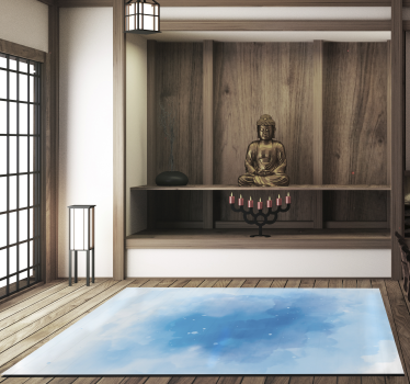 Minimalistic Blue Watercolor minimalist vinyl rug - TenStickers