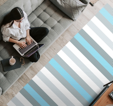 Vinyl rug striped navy blue tones vinyl rug - TenStickers