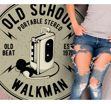 Walkman cartoon design retro rug - TenStickers