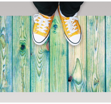 Washed blue and green planks wood effect vinyl flooring - TenStickers