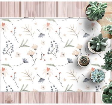 Watercolor floral pattern flower rug - TenStickers