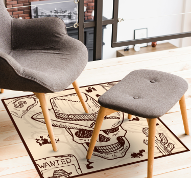 Western icons bedroom vinyl rug - TenStickers