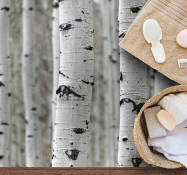 White birch tree forest texture rug - TenStickers