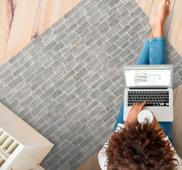 White brick rustic style stone flooring - TenStickers